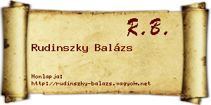 Rudinszky Balázs névjegykártya
